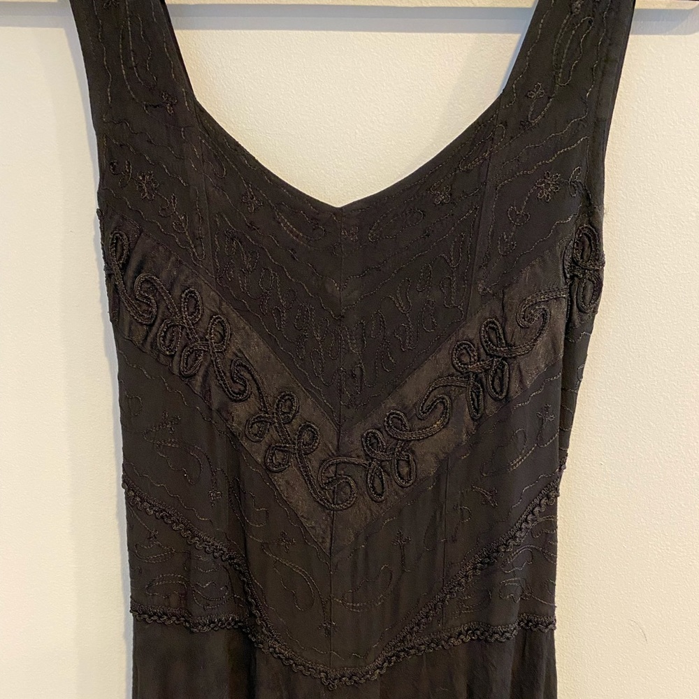 Advance Apparels Black Maxi Dress Embroidered Lace Dress Vacation Wedding Dress